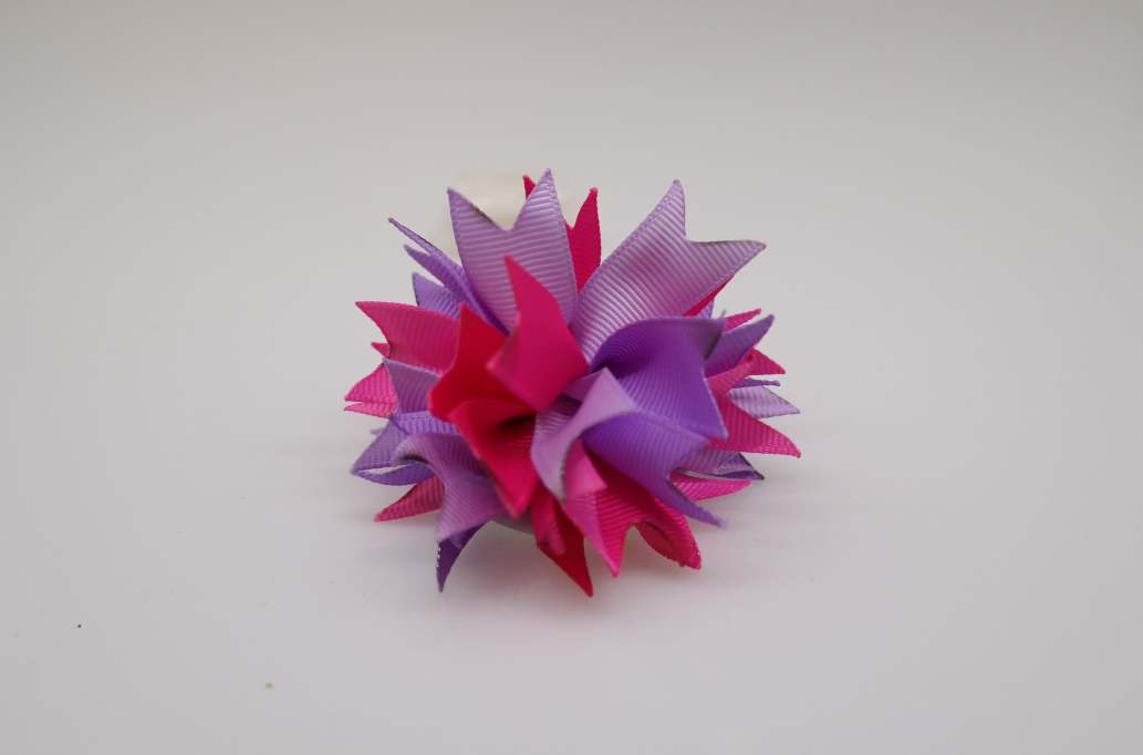 Small spike puff hair Bow with colors  Light Orchid, Shocking Pink